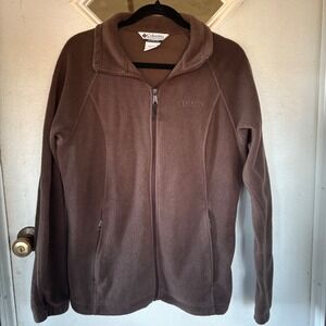 Columbia Women Fleece Jacket Full Zip Brown Size Large Active Outdoor